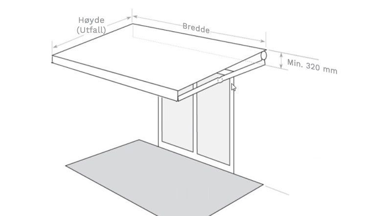 Måltaking av terrassemarkise